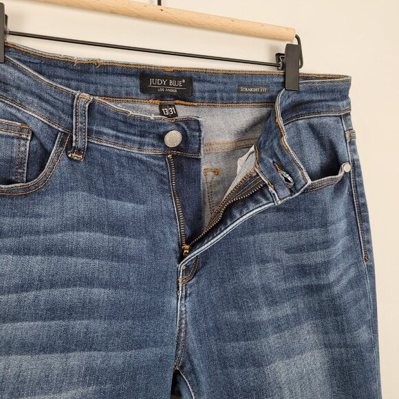 Judy Blue Straight Fit Jeans Stretch Denim Mid Rise Medium Wash Blue Size 31 - Picture 8 of 14